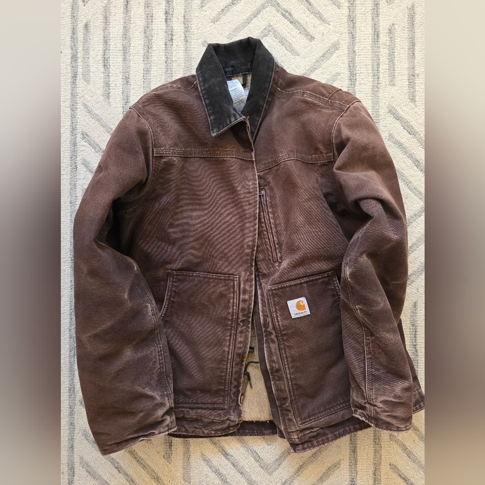 Vintage Y2K Women's Rare Medium Perfectly Distressed Carhartt Jacket WC061 DKB